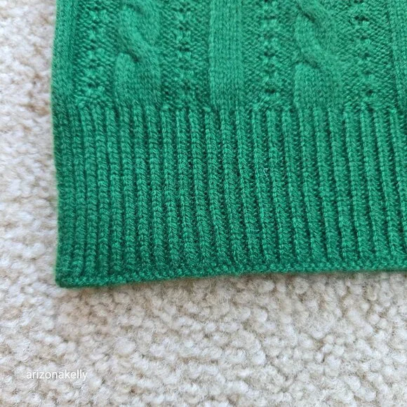 NWOT Pendleton Cashmere Cable Knit Scarf Green - Picture 6 of 13
